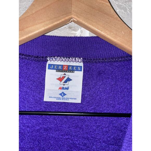 90s Vintage Jerzees Montana Big Sky Country Purple Graphic Sweatshirt VTG 1990s - Picture 8 of 11